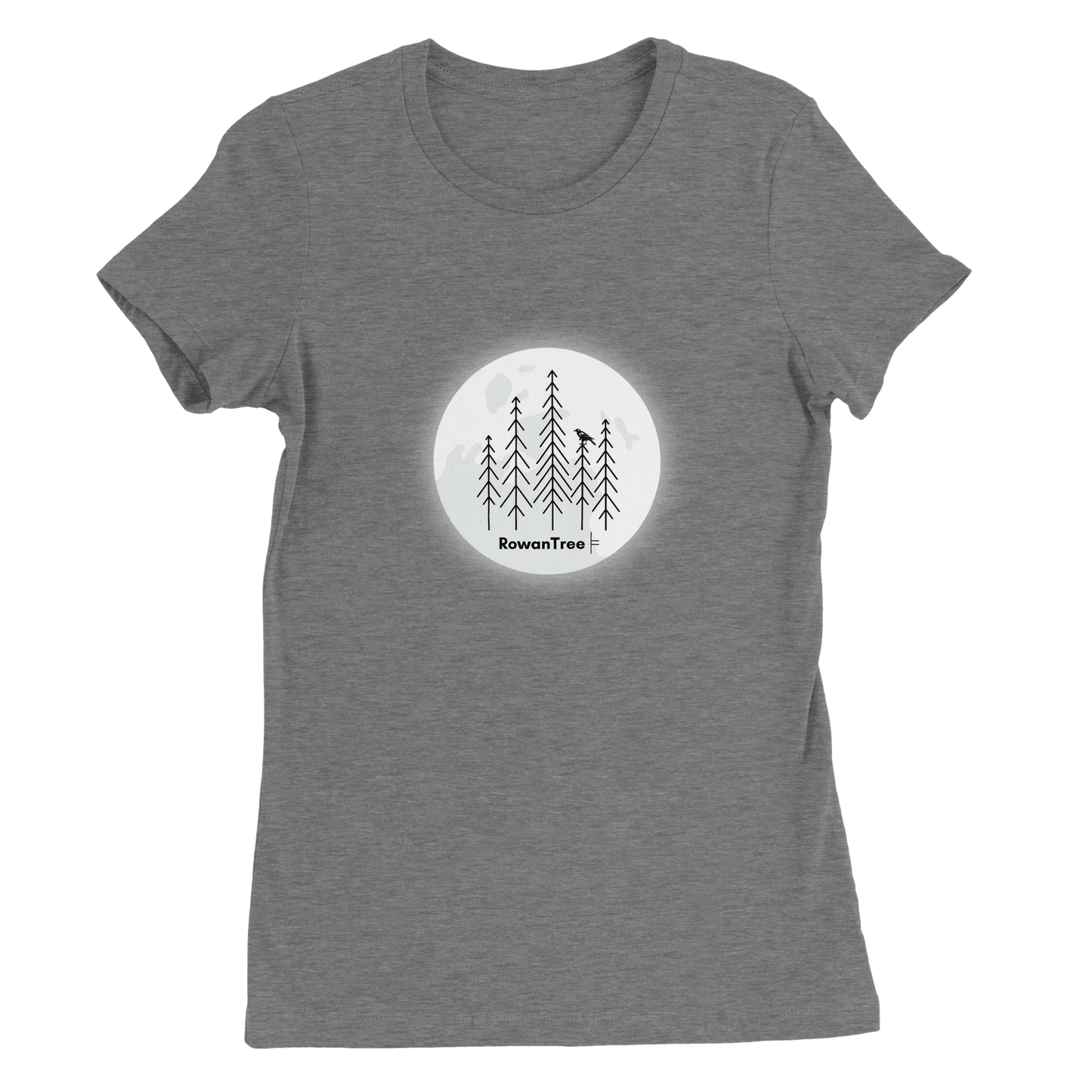 Crowing in the Moon Premium Women's Crewneck T-shirt - Rowantree Clothing and Accessories Inc