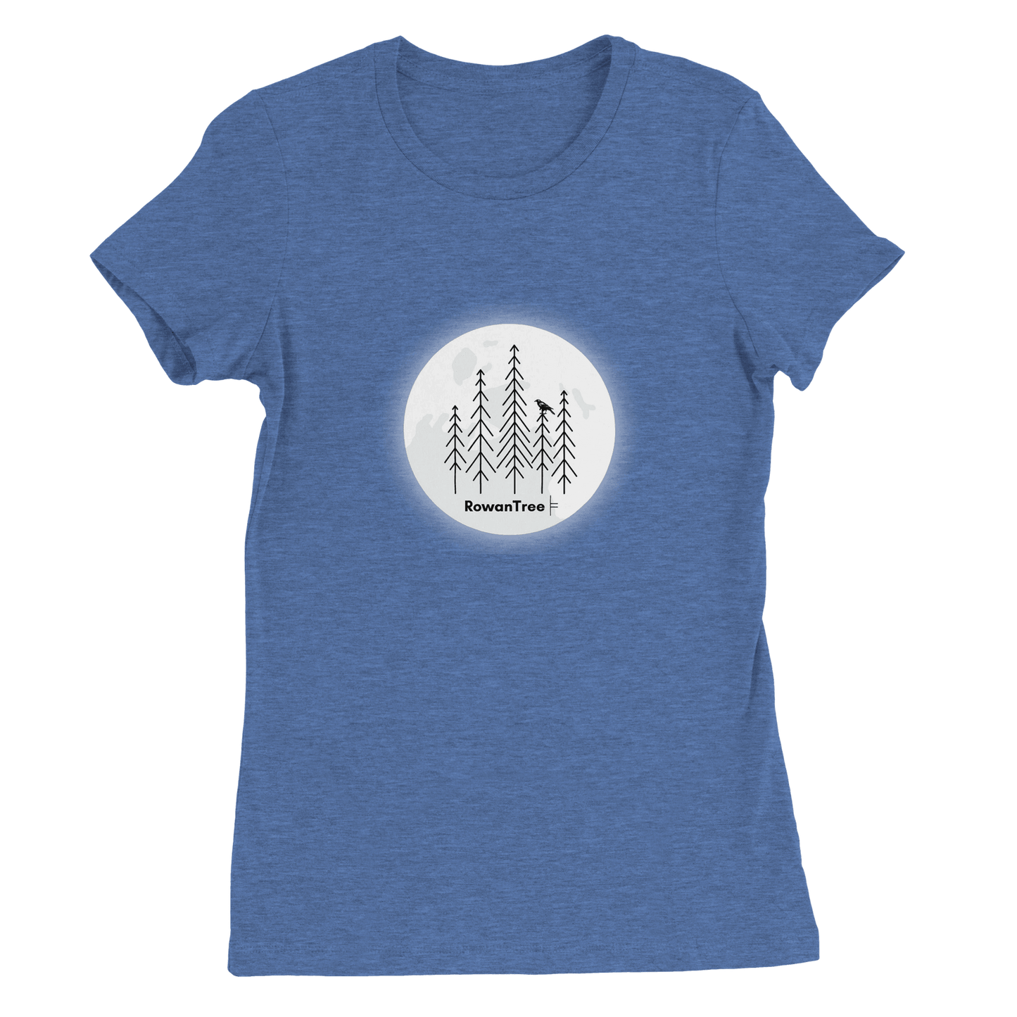 Crowing in the Moon Premium Women's Crewneck T-shirt - Rowantree Clothing and Accessories Inc