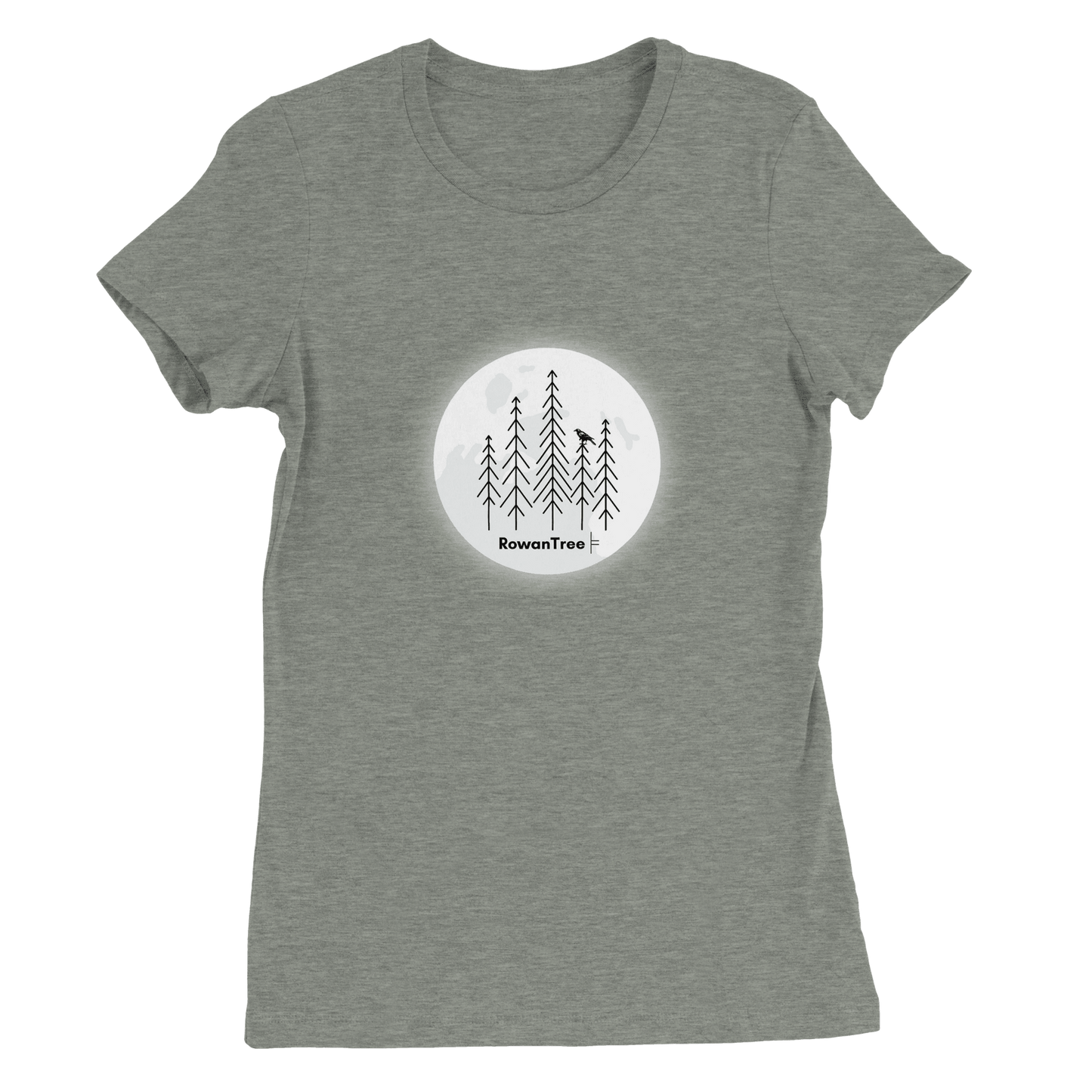 Crowing in the Moon Premium Women's Crewneck T-shirt - Rowantree Clothing and Accessories Inc