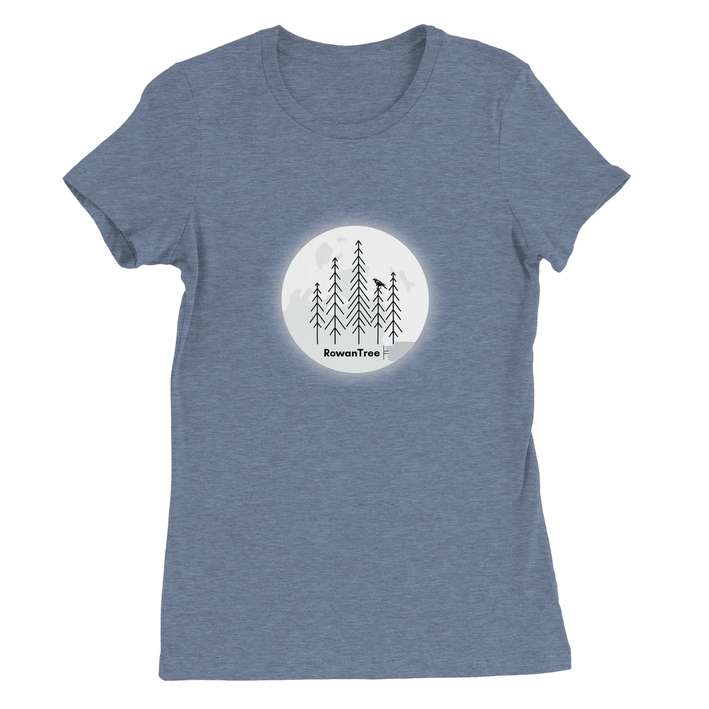 Crowing in the Moon Premium Women's Crewneck T-shirt - Rowantree Clothing and Accessories Inc