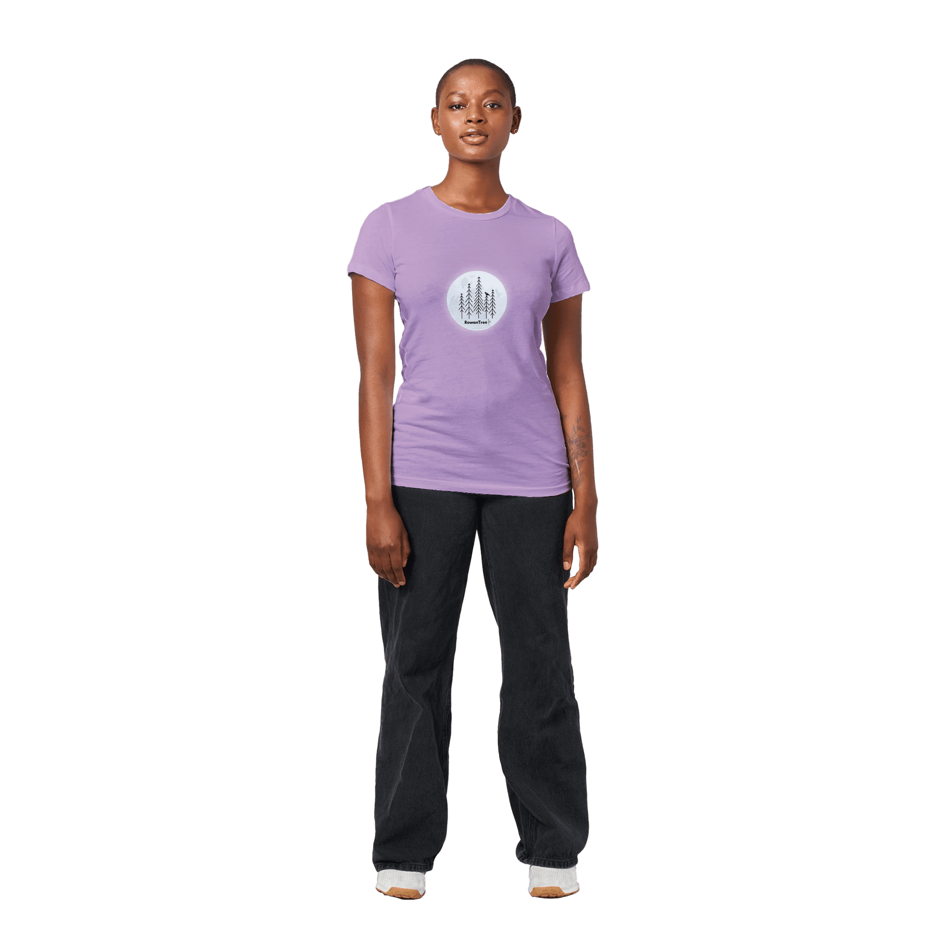 Crowing in the Moon Premium Women's Crewneck T-shirt - Rowantree Clothing and Accessories Inc