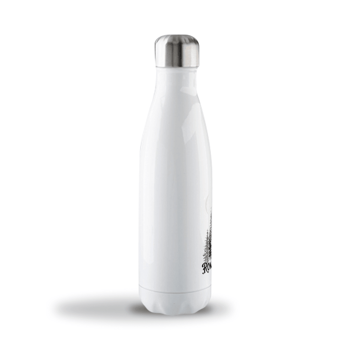 White bottle with stainless steel interior - Rowantree Clothing and Accessories Inc