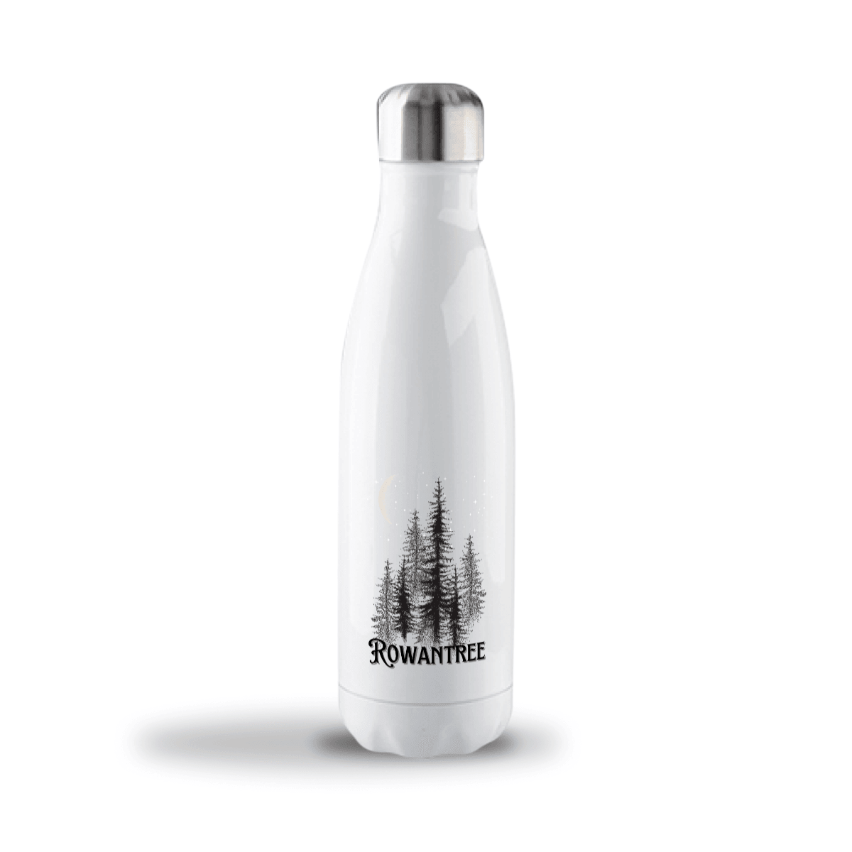 White bottle with stainless steel interior - Rowantree Clothing and Accessories Inc