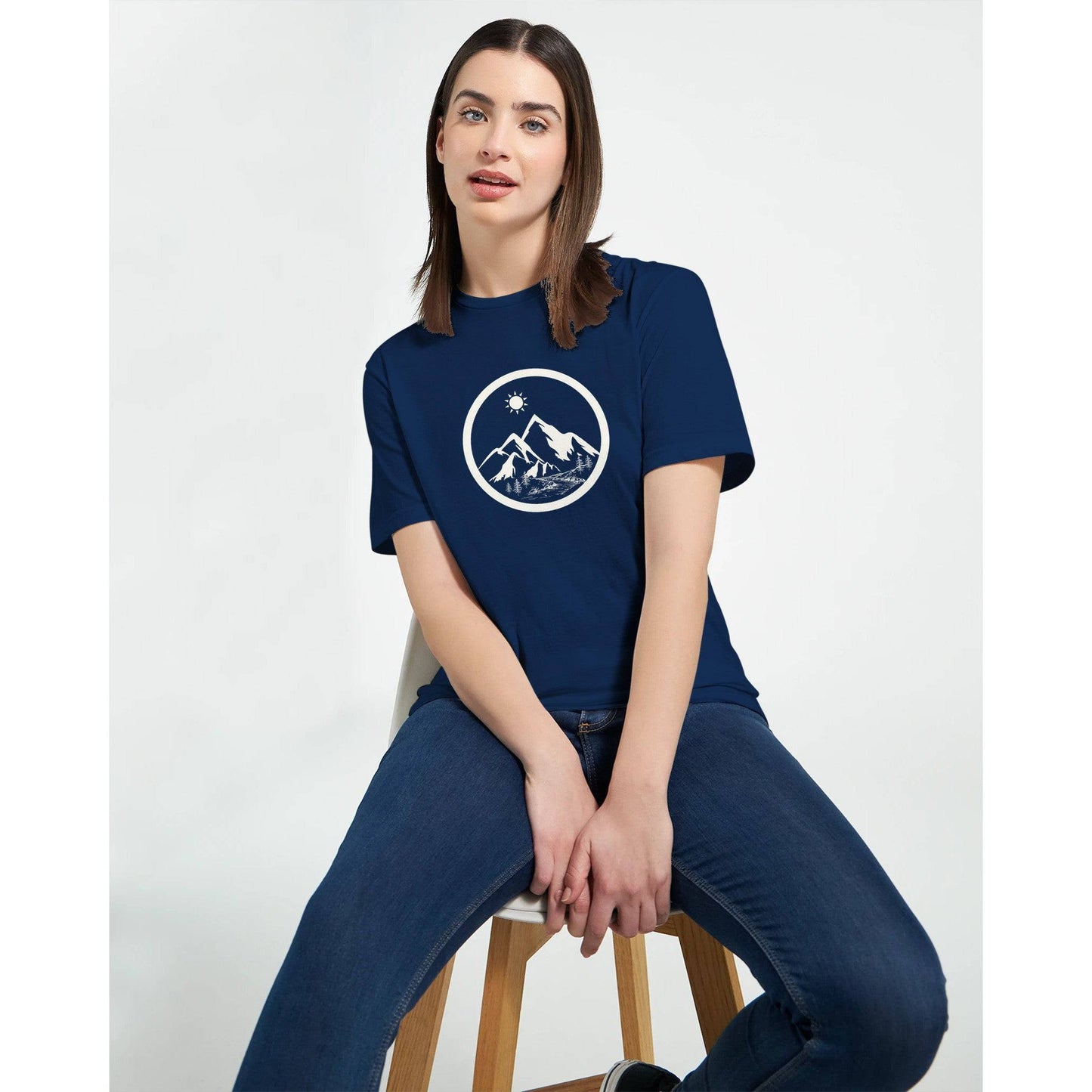 Life in the Mountains Classic Womens Crewneck T-shirt - Rowantree Clothing and Accessories Inc