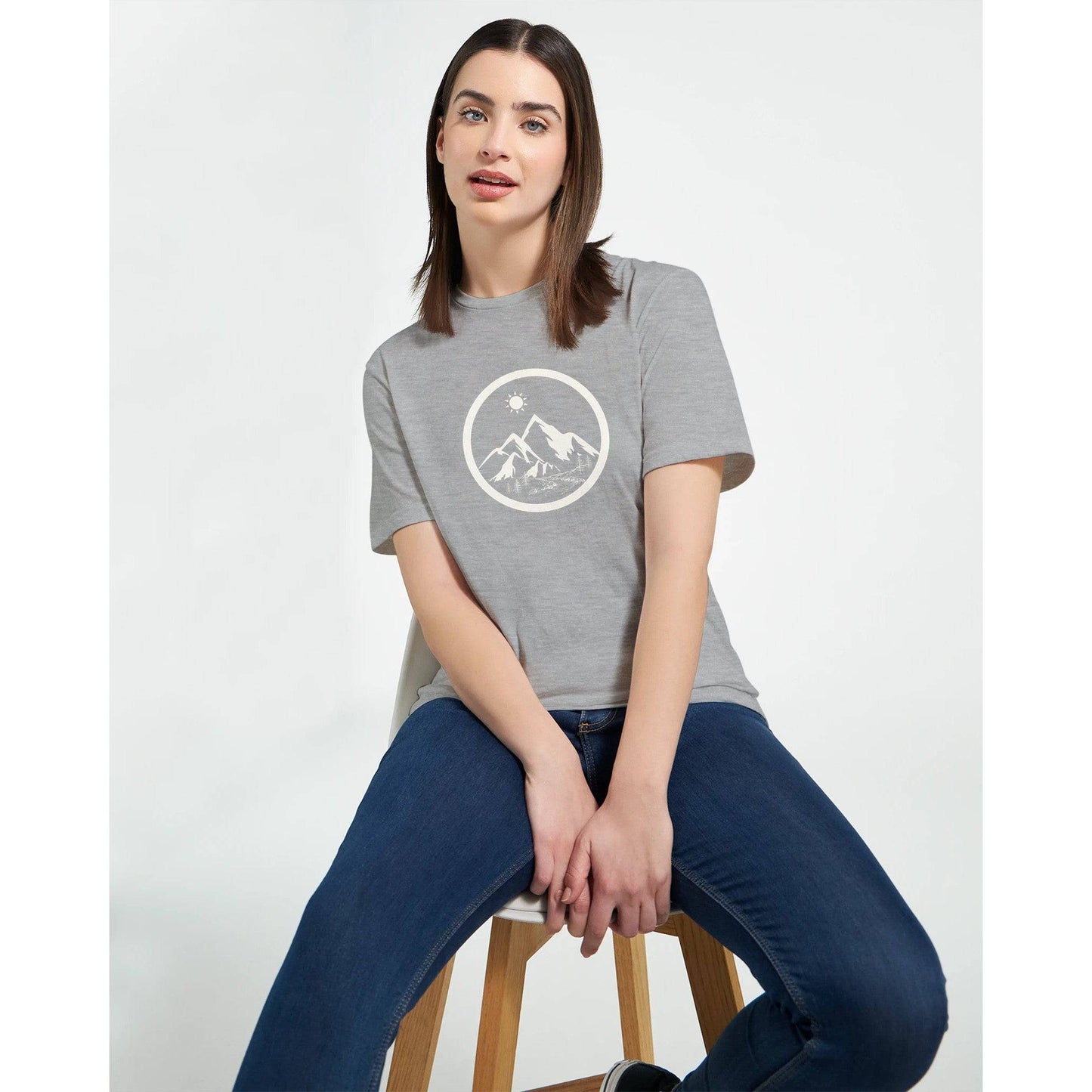 Life in the Mountains Classic Womens Crewneck T-shirt - Rowantree Clothing and Accessories Inc