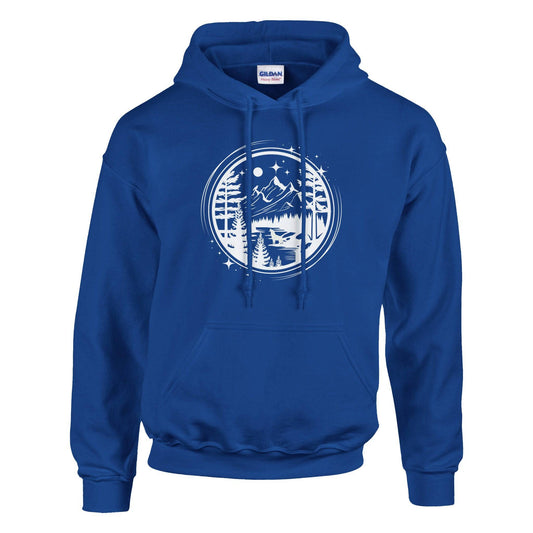 Nature Inspired Unisex Pullover Hoodie Adventure Awaits - Rowantree Clothing and Accessories Inc