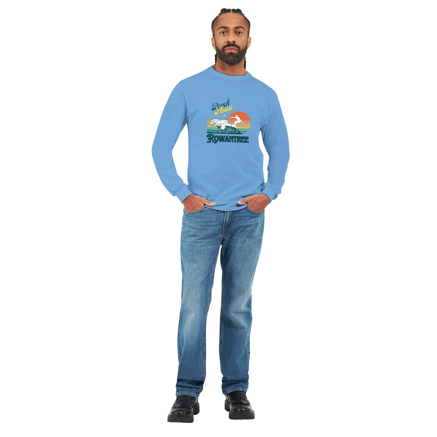 The Beach Please Classic Unisex Longsleeve T-shirt - Rowantree Clothing and Accessories Inc