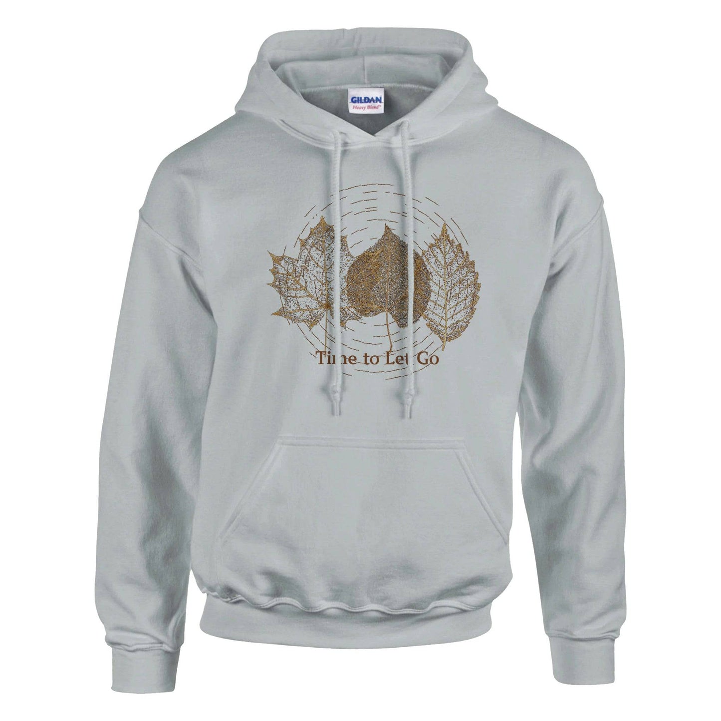 Time to Let Go Golden Brown Leaves Classic Unisex Pullover Hoodie - Rowantree Clothing and Accessories Inc