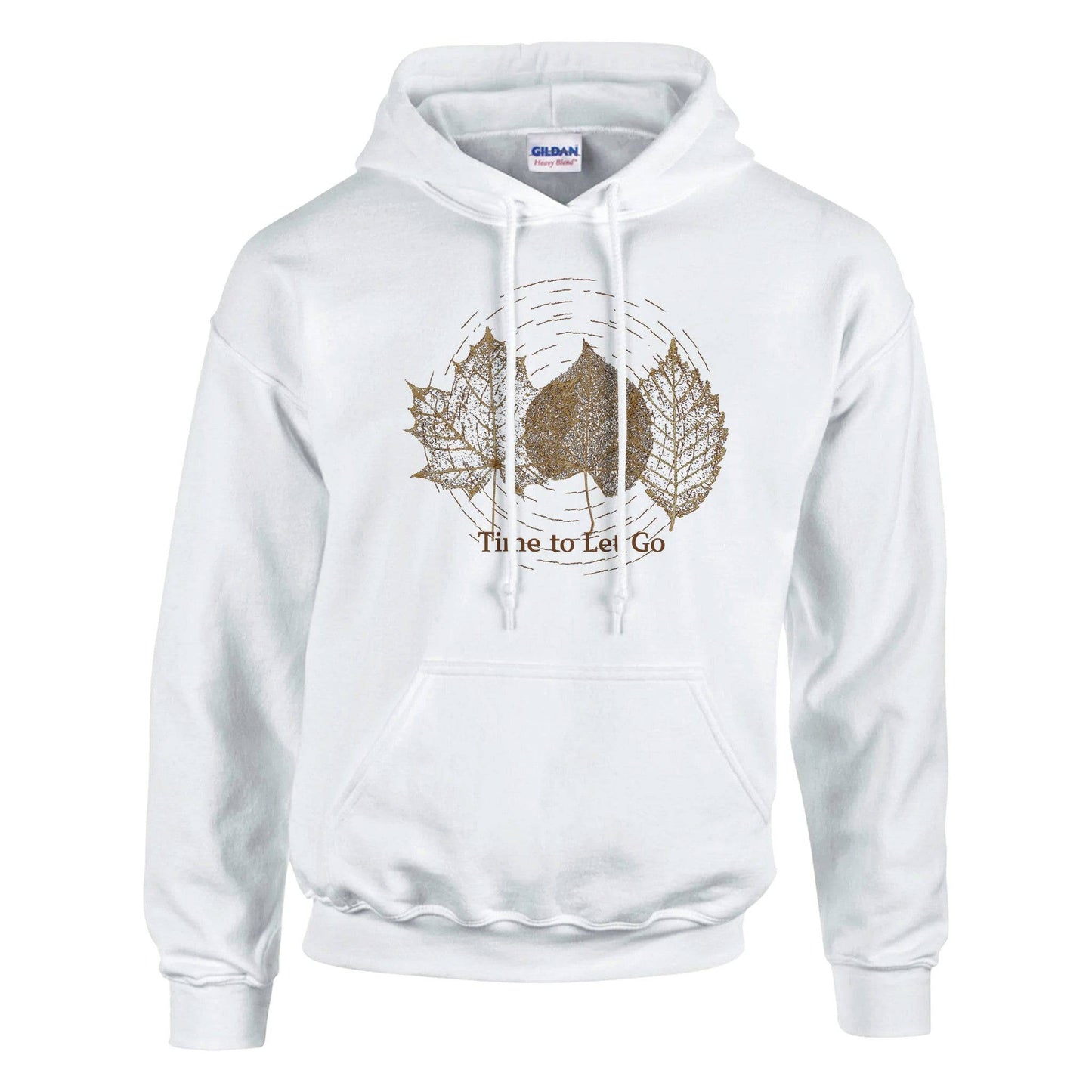 Time to Let Go Golden Brown Leaves Classic Unisex Pullover Hoodie - Rowantree Clothing and Accessories Inc