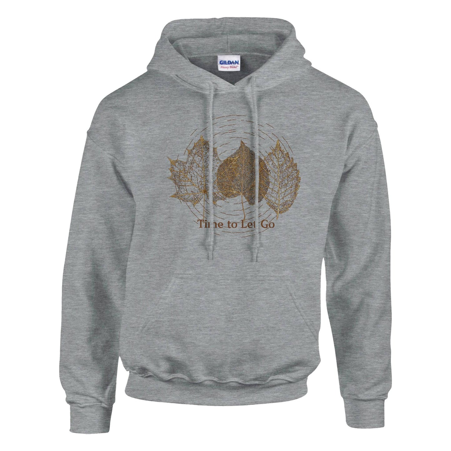 Time to Let Go Golden Brown Leaves Classic Unisex Pullover Hoodie - Rowantree Clothing and Accessories Inc