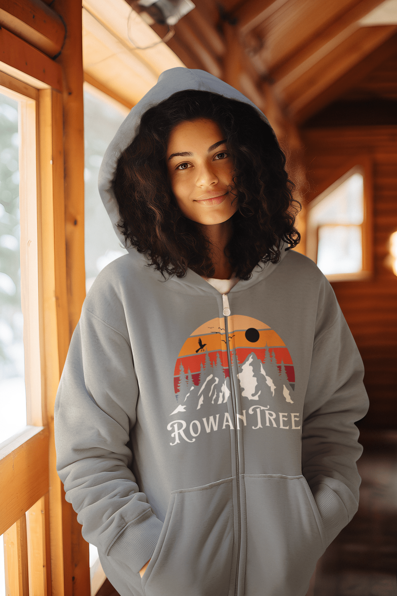 RowanTree Mountains Unisex Zip - Up Hoodie - RowanTree Clothing