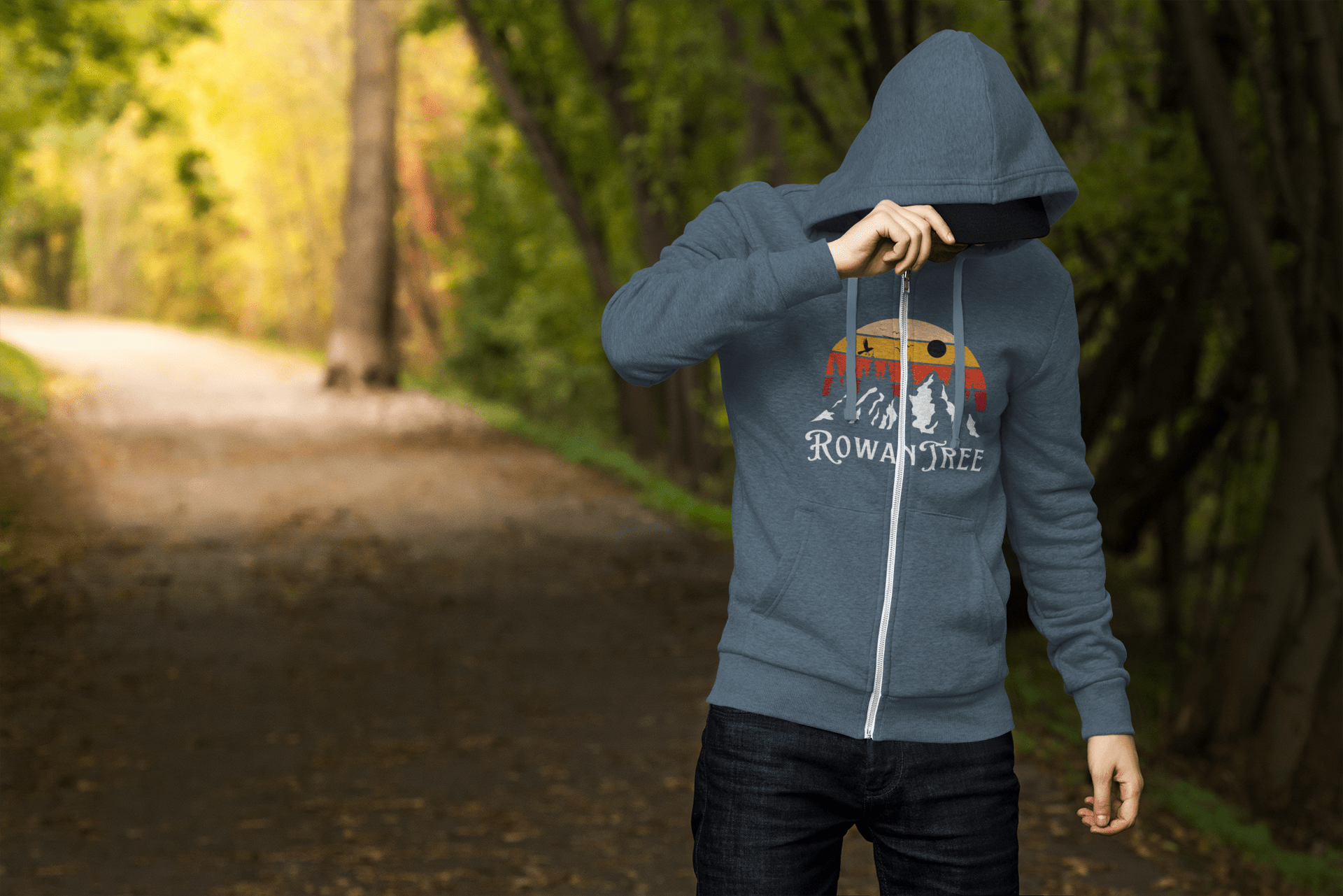 RowanTree Mountains Unisex Zip - Up Hoodie - RowanTree Clothing