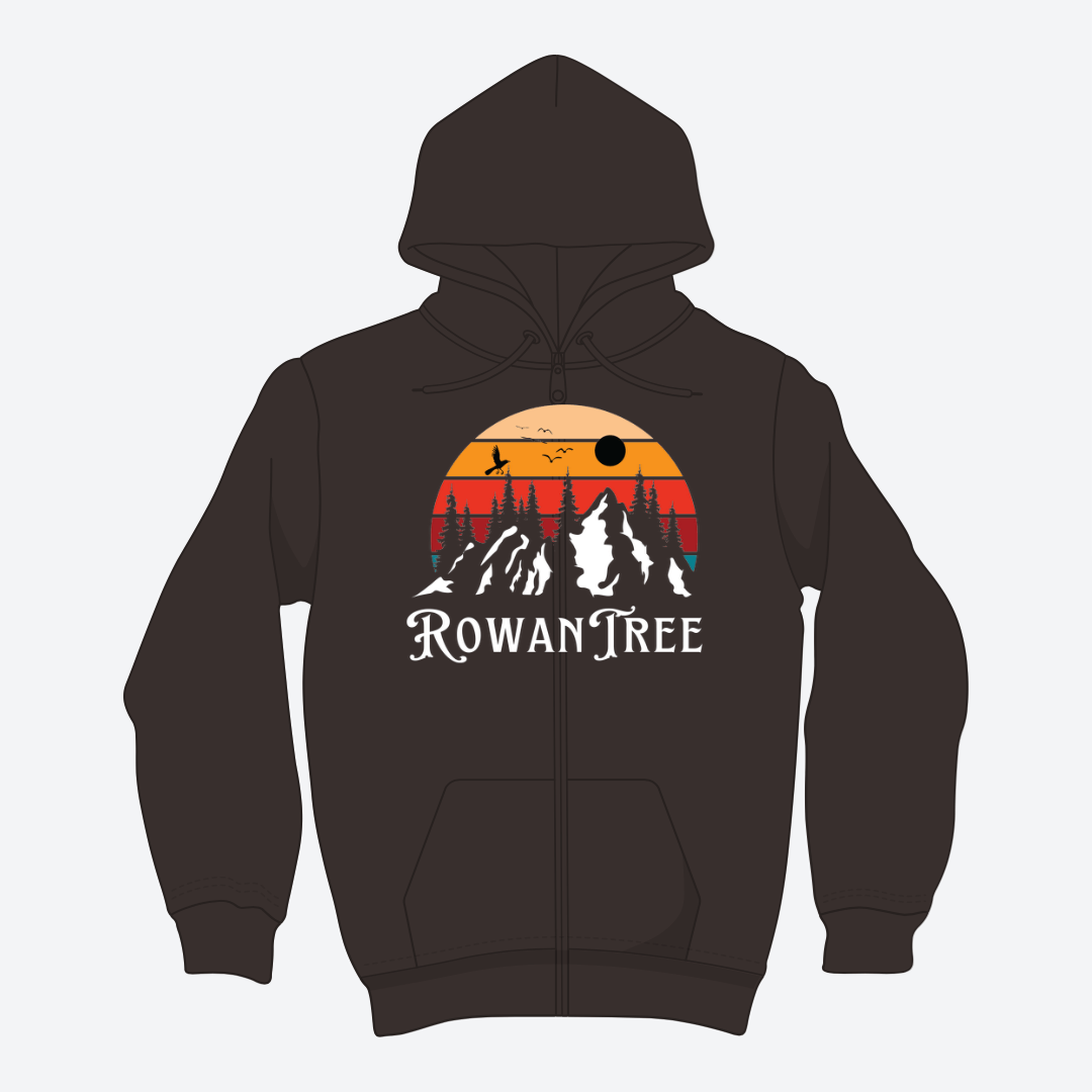 Rowantree Mountains Zip Up Hoodie – Eco - Friendly, Supports Ocean Plastic Removal - Rowantree Clothing