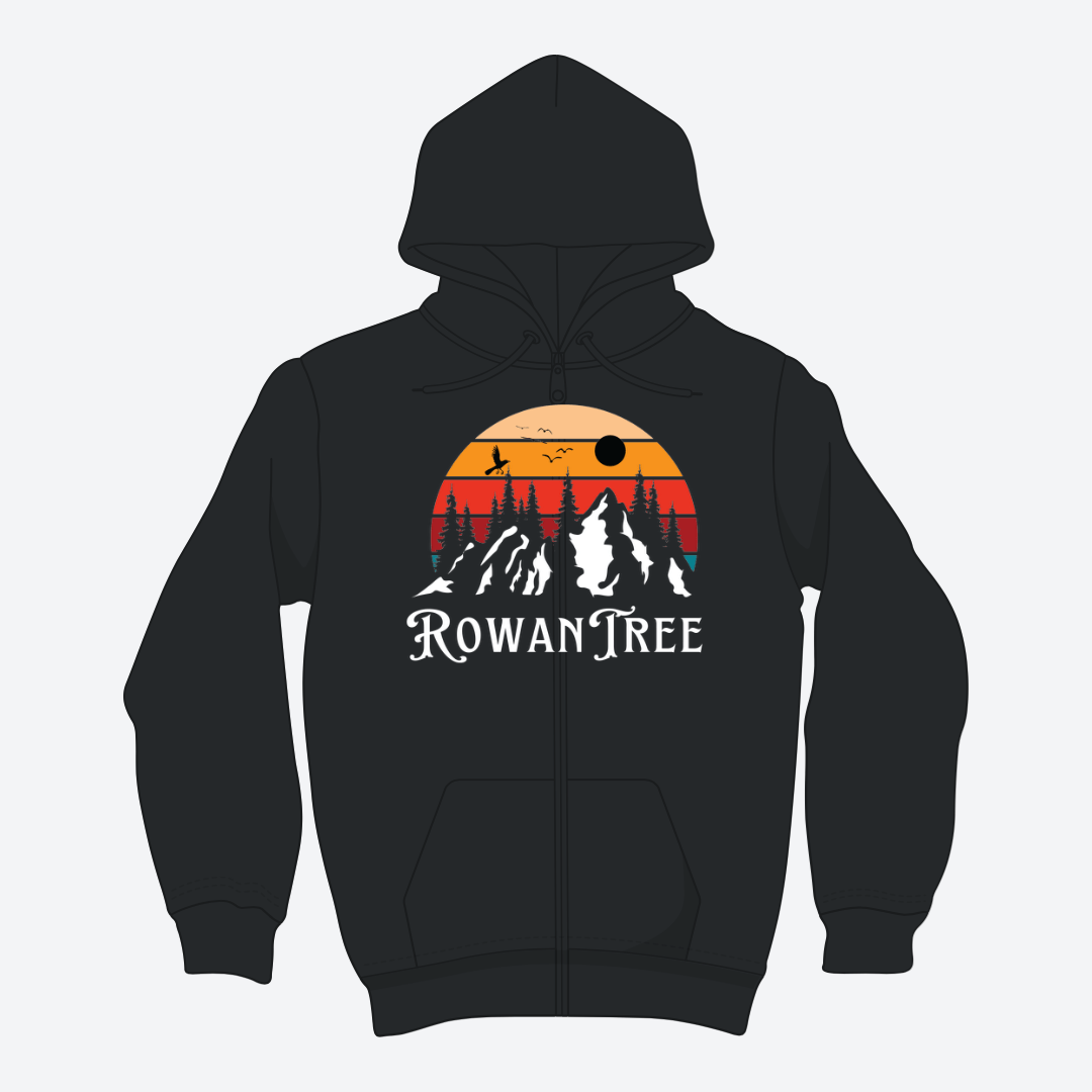 Rowantree Mountains Zip Up Hoodie – Eco - Friendly, Supports Ocean Plastic Removal - Rowantree Clothing