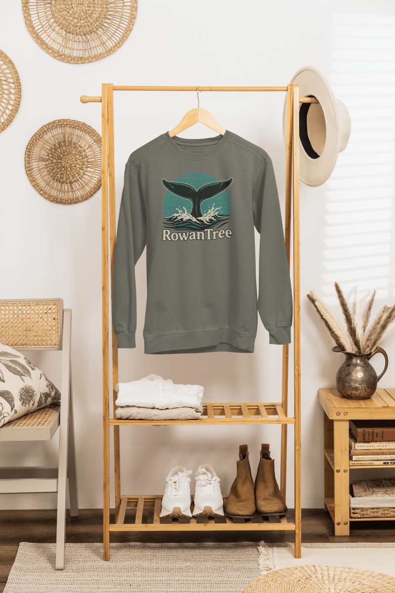 RowanTree Whale Tail Graphic Crewneck Sweater - RowanTree ClothingRowanTree Whale Tail Graphic Crewneck Sweater