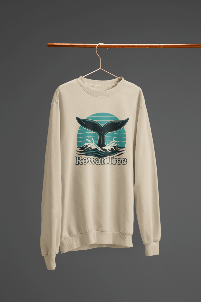RowanTree Whale Tail Graphic Crewneck Sweater - RowanTree ClothingRowanTree Whale Tail Graphic Crewneck Sweater
