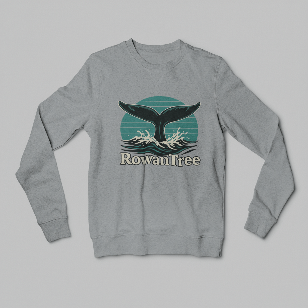 RowanTree Whale Tail Graphic Crewneck Sweater - RowanTree ClothingRowanTree Whale Tail Graphic Crewneck Sweater