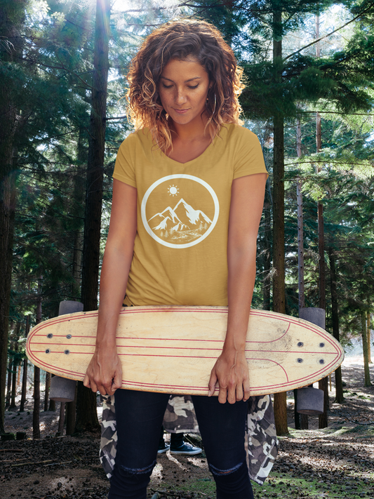 Life in the Mountains Women's V-neck T - Rowantree Clothing 