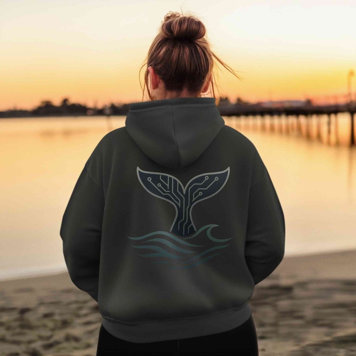 Whale Circuitry Zip Hoodie - Dive into Ocean Vibes with this Playful Design! - RowanTree ClothingWhale Circuitry Zip Hoodie - Dive into Ocean Vibes with this Playful Design!